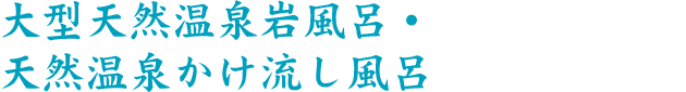 大型天然温泉岩風呂・天然温泉かけ流し風呂